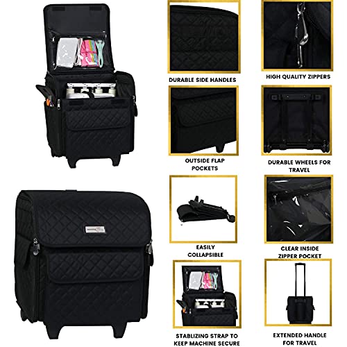 Everything Mary Serger Machine Rolling Storage Case, Black Carrying