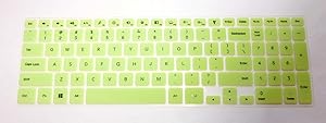 BingoBuy Semi-Green Backlit Ultra thin Silicone Keyboard Protector Skin Cover for 15.6'' Dell Inspiron 15-7537, i7537T, i7537T-3342sLV, i7537T-1121sLV, i7537T-4340sLV (if your "enter" key looks like "7", our skin can't fit) with BingoBuy Card Case for Credit, Bank, ID Card