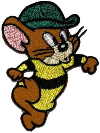 3-Pack 6.3cm x 8.1cm Jerry Mouse Tom and Jerry DIY Embroidered Sew Iron on Patch