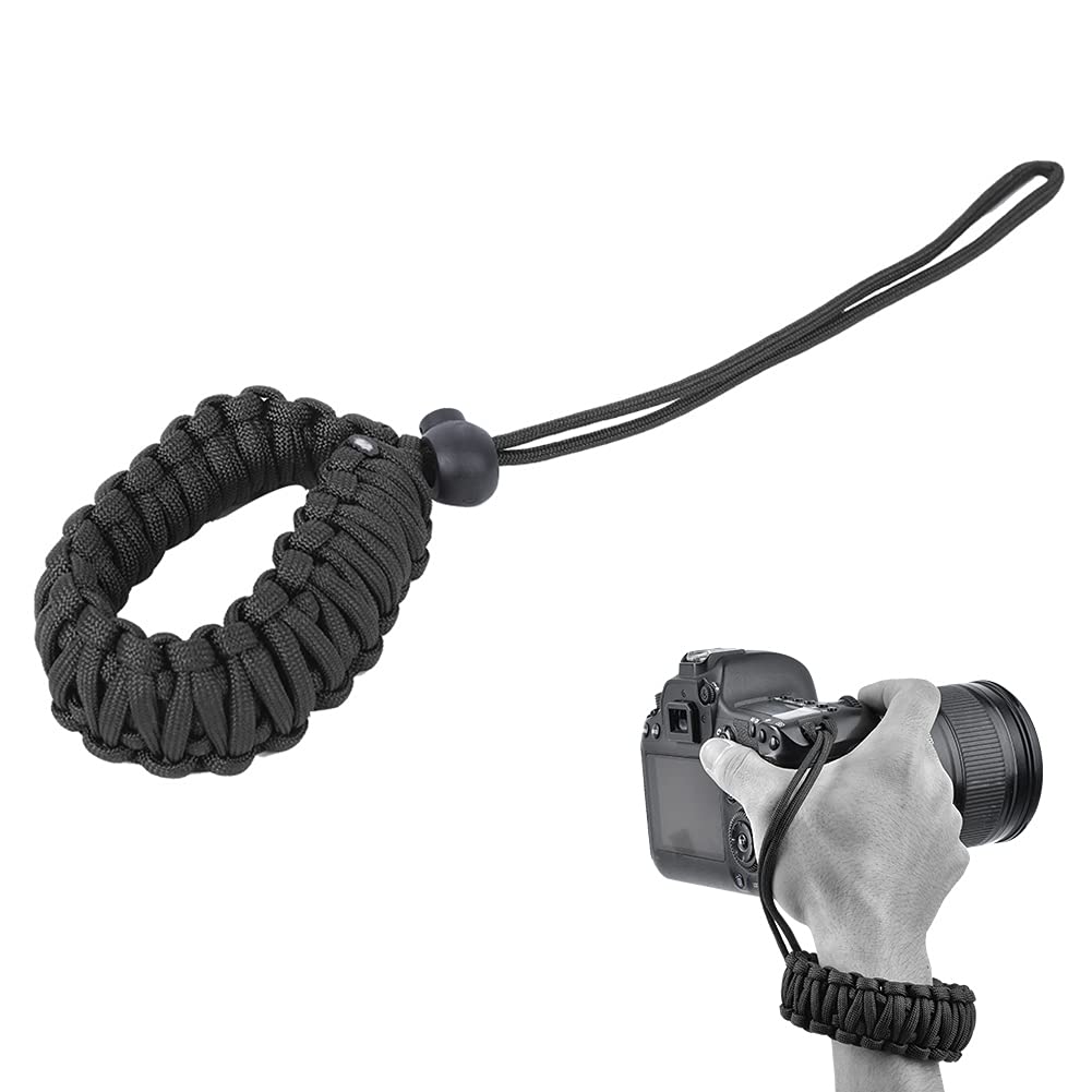 Topiky Camera Wrist Strap, Portable Adjustable Camera Nylon Hand Grip Belt Hand Rope Lanyard Wrist Band for Mirrorless Camera Digital Camera Small Video Cameras(Black)