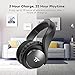 Wireless Headset, TaoTronics Over Ear Bluetooth Headphones with Deep Bass & 25 Hours Playtime (Memory Foam Ear Pads, Dual 40 mm Drivers, On Ear Control Buttons)