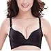 Bluewhalebaby Women's Push up Padded Smooth Comfort Satin Bra Classy Brassiere Black 34B