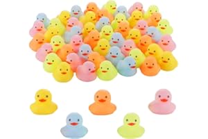 50 PCS Colorful Rubber Duck Bath Duck Toys for Toddlers Boys Girls,Squeak and Float Mimi Ducks in Bulk Baby Shower Duck Decor