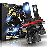 Cougar Motor X-Small 9007 LED Headlight Bulb, 10000Lm 6500K (Hi/Lo) All-in-One Conversion Kit - Cool White CREE, 360°Adjustable Beam