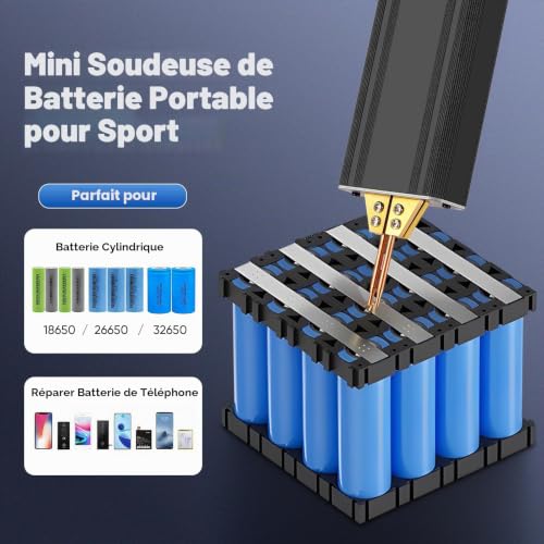 Spot Welder with Battery, Spot Welder, 5000 mAh, OLED Display, Type-C Charging, Automatic and Manual, 80 Adjustable Speeds for DIY Batteries