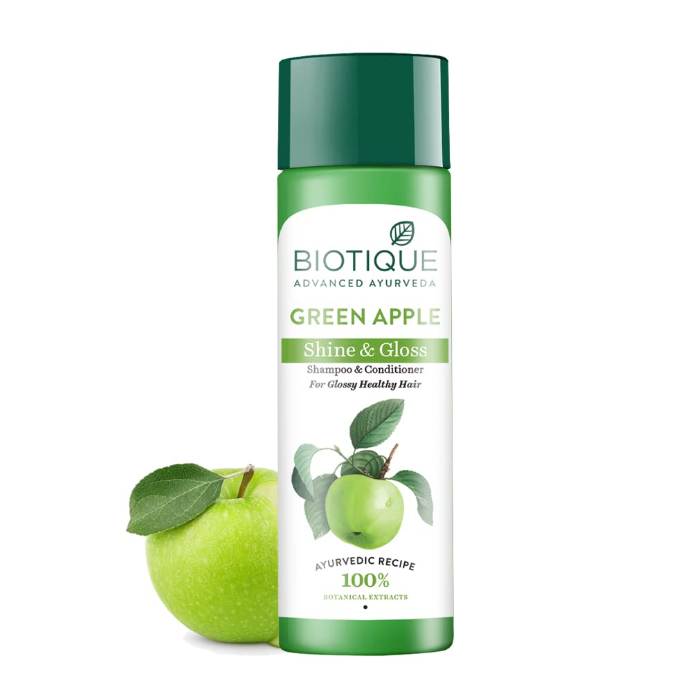 Biotique Green Apple Fresh Daily Purifying Shampoo and Conditioner for Oily Hair and Scalp 210ml