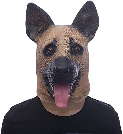 Halloween Novelty Individuality Costume Party Latex Police Dog Animal Mask