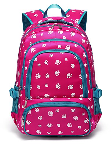 Lightweight Girls School Bags for Kids Boys Primary Backpack Bookbags for Children (Hot Pink&Blue)