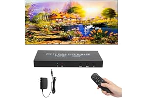 ASHATA 2x2 Video Wall Controller, Video Image Processor Screen Splicing 1080P high Definition Image Video Wall Controller, Support for Splicing 2X1/3X1/4X1/1X2/1X3/1X4/2X2(US)
