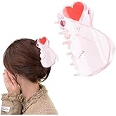 1PCS Valentine's Day Hair Claw Clips for Women Girls - Conversation Love Heart Rectangle Nonslip Banana Hair Clips, Love Heart-Shaped Hair Clips Accessories, Valentines Day Birthday Gift