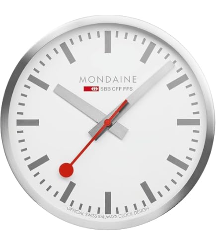 Amazon.com: Mondaine A995.Clock.17SBV Swiss Railways Wall Clock