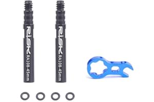 Bibike Presta Valve Extender Kit 45mm/80mm Presta Valve Extension rod with Valve Core Remover Tool (Pack of 2)