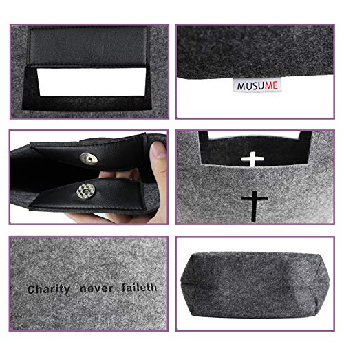 Bible Covers Bag with Carry Handle,Christian Art Gifts Tote for Women Men,Church Inscription Bangle, Religious Cross Design Bracelet for Mother Father Gift,Felt Bible Carrying Study Book Case (Gray)