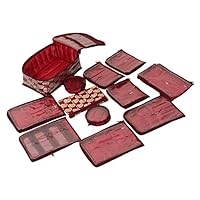 Kuber Industries Locker Jewellery Kit with 12 Pouches (Brocade Material) Wedding Collection Gift