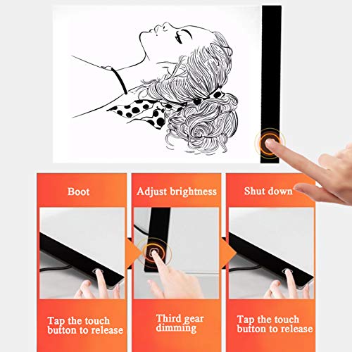 A4 LED Light Box Set Diamond Painting Board, Ultra-Thin Drawing Light Pad Powered by USB with Handbag, Adjustable Angle Stand Holder and Clips for DIY Art Craft Sketching, Water Color Paper, Artists A - Thumbnail 2