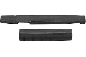 DEMERAS Bone Guitar Saddle Portable Smooth for surface , Durability Guitar Saddle Nut Portable for 6 String Folk Guitars for Guitar Players (black)