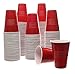 Impresserve Disposable Party Cups, 16 Ounce Red Plastic Drinking Cup for Cold Drinks, Sodas, Lemonades, Ciders, Beers, Cocktails, & More, 100 Piece