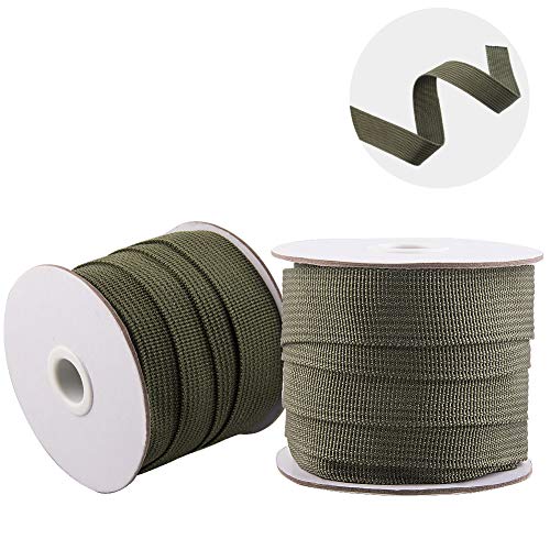 WXJ13 2 Rolls 33 Feet 1 Inch Wide Green Tree Tie Strap Garden Tie Plant Tie for Staking and Guying, 1500 Lbs Strength