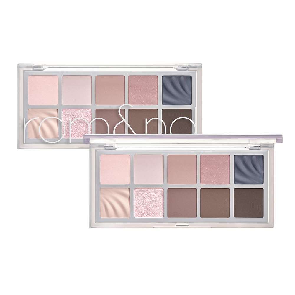 rom&nd Better Than Paletteㅣ10 Blendable ShadesㅣLong Lasting and Neutral Eyeshadow PaletteㅣHigh Pigmented Smooth, Matte, Glitter, Shimmer Eye Makeupㅣ (13 ODD BREEZE GARDEN)