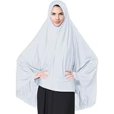 Ababalaya Women's Elegant Modest Muslim Islamic Ramadan Soft Lightweight Jersey Hijab Long Scarf
