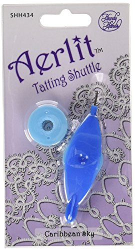 Handy Hands Aerlit Tatting Shuttle with 2 bobbins –SHH434, Caribbean Sky