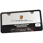Porsche Genuine OEM Stainless Steel Nameplate License Frame - Matte Black Finish