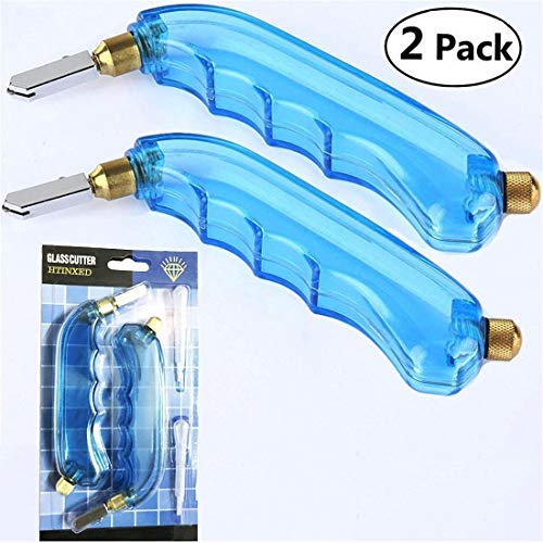 2 Pack Pistol Grip Oil Feed Glass Cutter - Heavy Duty Perfect for Cutting, Window Panes, Mirrors, Shelves, Scoring Glass Bottles and More