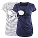 Ecavus Women's Nursing Tops Short & Long Sleeve Breastfeeding Shirt Side Ruched Maternity Clothes