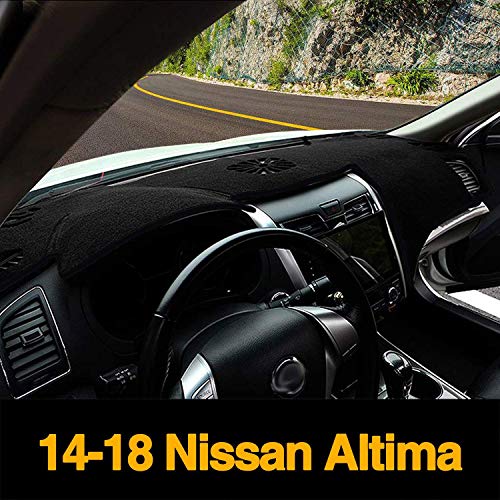 Dashboard Black Center Console Cover Dash Mat Protector Sunshield Cover Pad Carpet Fits 2014-2018 Nissan Altima