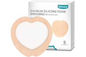 Dimora Wound Dressing Sacrum Foam Bandages Silicone Adhesive Border 7.08"x7.08" Waterproof Sacral Pads Absorbent Breathable Bed Sore Pressure Dressing