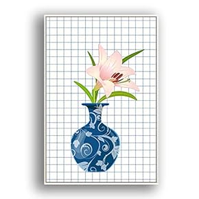 Framed Canvas Wall Art Beautiful Flowers in Grid Giclee Print Gallery Wrap Modern Home Prints Ready to Hang - 16x24 inches