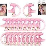 Replacement Earmold Earbud (Left and Right Ear) for Two Way Radio Acoustic Coil Tube Earpiece - Insert Earmould Ear Buds Ear Mold Pink Small, Soft Silicone Ear Pieces, 10 Pairs, Lsgoodcare
