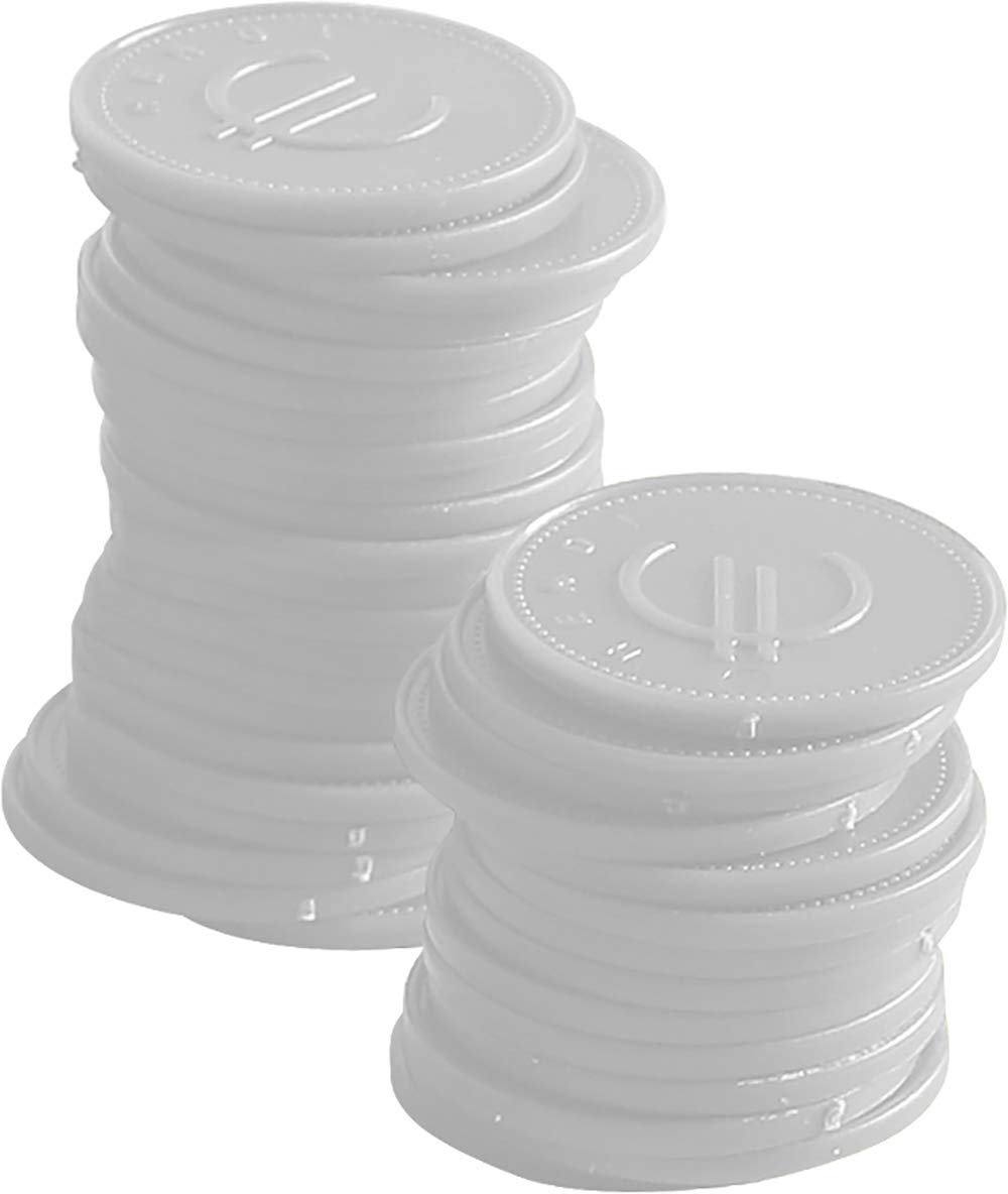 HENDI Coin tokens, white, ⌀25 mm
