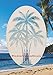 Oval Palm Tree Etched Window Decal Vinyl Glass Cling - 15
