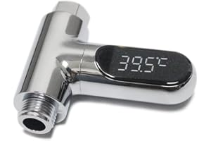 Shower Thermometer Led Digital Display Baby Bath Water Fahrenheit Celsius Thermometer 360°Rotating Screen for Home Bathroom K