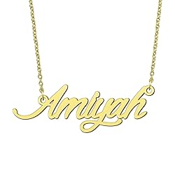 BYBWBL Amiyah Name Pendant Necklace 18k Gold Plated