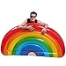 LetsFunny Inflatable Rainbow Pool Float, Large Outdoor Swimming Pool Inflatable Float for adults