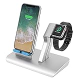 Apple Watch Stand UPWADE Qi Wireless Charging Pad Stand Universal Desktop Charging Stand with USB Charger 3 in 1 Charging Station for iPhone 6 7 8 X Plus iWatch Series1 2 3 Nike+ iPad Multiple Devices