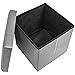 Sorbus Storage Ottoman Bench, Folding Cube Ottoman, Great for Hassock, Foot Stool, Seat, Coffee Table, Storage Chest, and More Contemporary, Faux Leather(Gray)