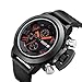 Carrie Hughes Mens Wrist Watches, Gold Automatic Watch, Classic Skeleton Self-Wind Mechanical Watches Leather CH13 (CH015)