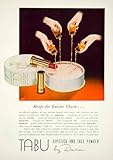 1949 Ad Vintage TABU Lipstick Face Powder Fragrance Perfume Cosmetics Make-Up - Original Print Ad