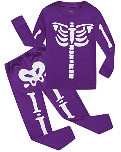 Little Pajamas Girls Skeleton Halloween Costumes 100% Cotton Toddler Clothes Kids Sleepwear