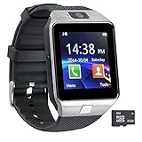 Pandaoo Smart Watch Mobile Phone DZ09 Unlocked Universal GSM Bluetooth 4.0 8GB Storage Music Player Camera Calendar Stopwatch Sync with Android Smartphones(Silver)