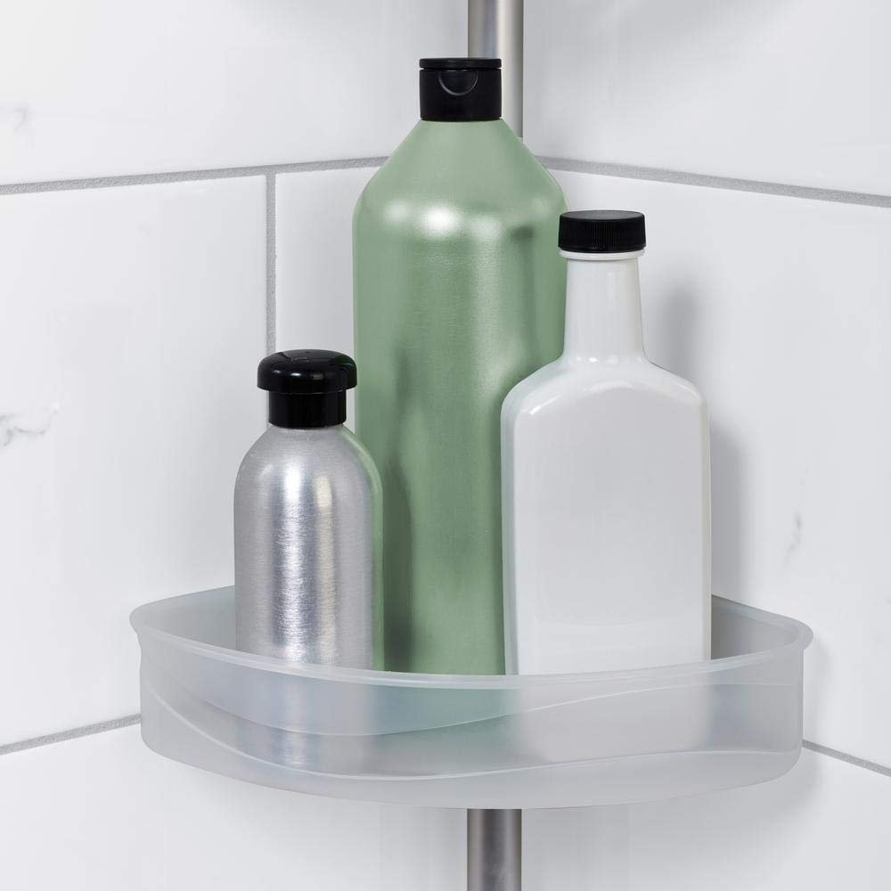 Glacier Bay Rustproof Tension Pole Shower Caddy in Satin Chrome and
