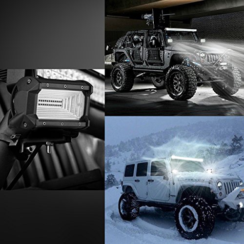 LED Pods, Auto Power Plus 5 Inch 144W LED Work Light Off Road Flood Light Waterproof Cube Driving Fog Light Bar for Pickup Truck Jeep SUV Boat, 3 Years Warranty