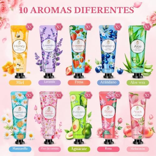 Creme para as mãos 40 unidades, creme para as mãos 10 aromas, conjunto de creme para as mãos feminina, conjunto de creme para as mãos para mulheres muito secos, ideal para companheiros, aniversários, calendários do Advento, Natal, Dia dos Namorados