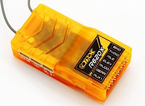 OrangeRx R620X S.Bus 6Ch 2.4 GHz Spektrum DSM2 DSMX Compatible Full Range Receiver Sat Diversity Antenna Failsafe R610 Replacement Orange RX