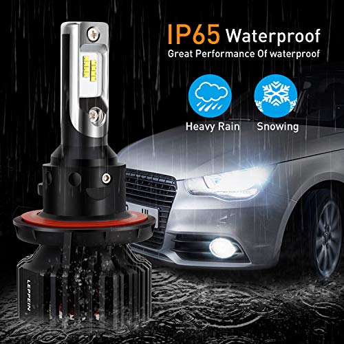 H13/9008 LED Headlight Bulbs leppein S+ Series Hi/Lo Beam 32xZES 2nd Chips 6500K 8000LM 60W Cool White All-in-one Conversion Kit