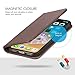 iPhone X Case, iPhone 10 Leather Case, SHIELDON Genuine Leather Wallet Folio Case Book Design with Stand and ID Card Slots Magnetic Closure TPU Interior Case for iPhone X (5.8 Inch) - Coffee Brown