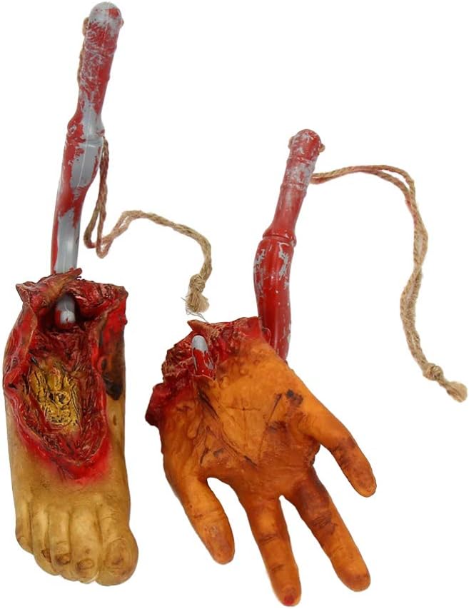 Wakauto 2PCS Halloween Severed Hands Feet Fingers Set Scary